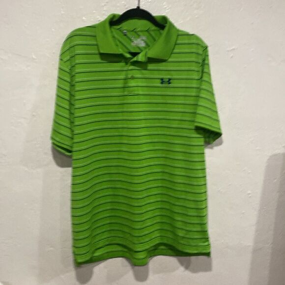Under Armour Polo Shirt Mens XL Green  Golf Golfer Coldblock Loose Heatgear - Picture 1 of 6